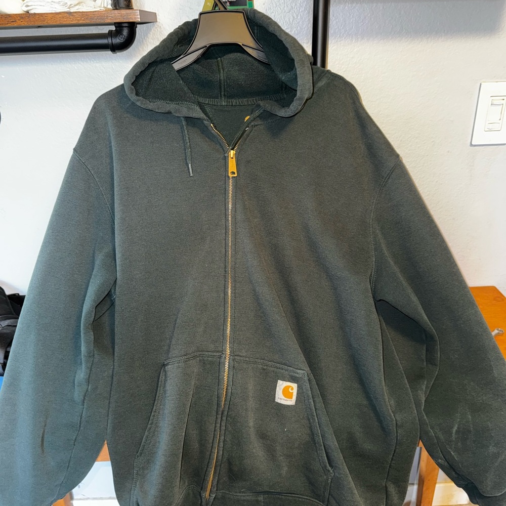 Carhartt Forest Green Full-Zip Hoodie - Pre-Loved